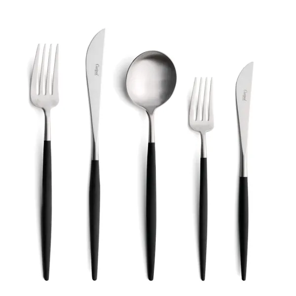 Goa Black 5-Piece Stainless Steel and Resin Cutlery Set by Cutipol