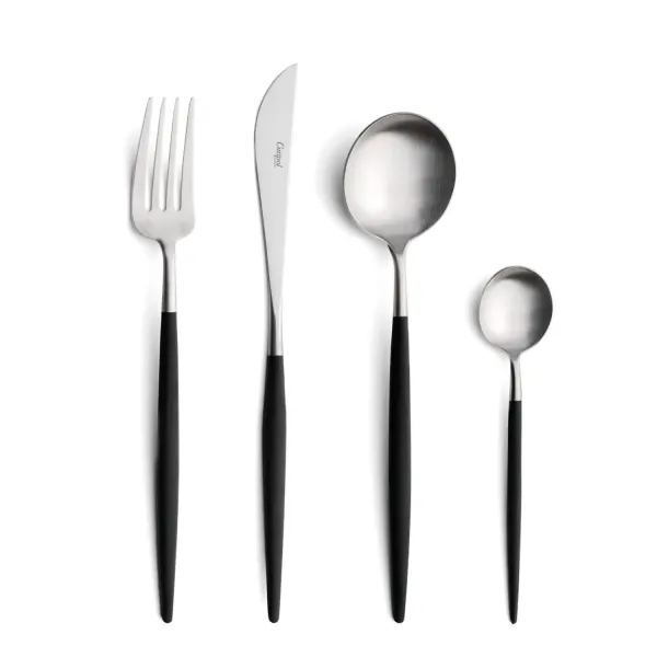 Goa Black 24-Piece Stainless Steel and Resin Cutlery Set by Cutipol