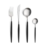 Goa Black 24-Piece Stainless Steel and Resin Cutlery Set by Cutipol