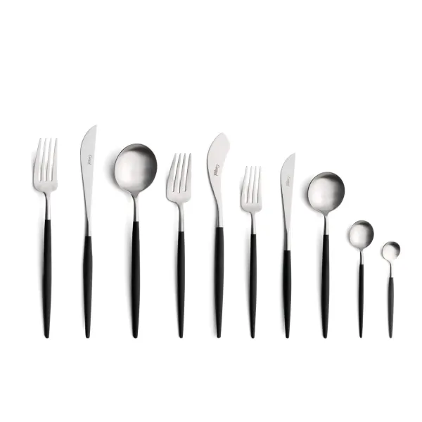 Goa Black 60-Piece Stainless Steel and Resin Cutlery Set by Cutipol