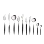 Goa Black 60-Piece Stainless Steel and Resin Cutlery Set by Cutipol