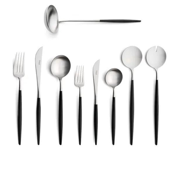 Goa Black 75-Piece Stainless Steel and Resin Cutlery Set by Cutipol