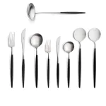 Goa Black 75-Piece Stainless Steel and Resin Cutlery Set by Cutipol