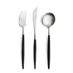 Goa Black 18-Piece Stainless Steel and Black Resin Cutlery Set by Cutipol (6 place settings)