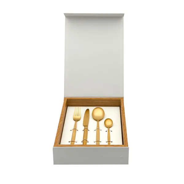 Packaging box for 24-piece set mixed wood and cardboard White Dalper
