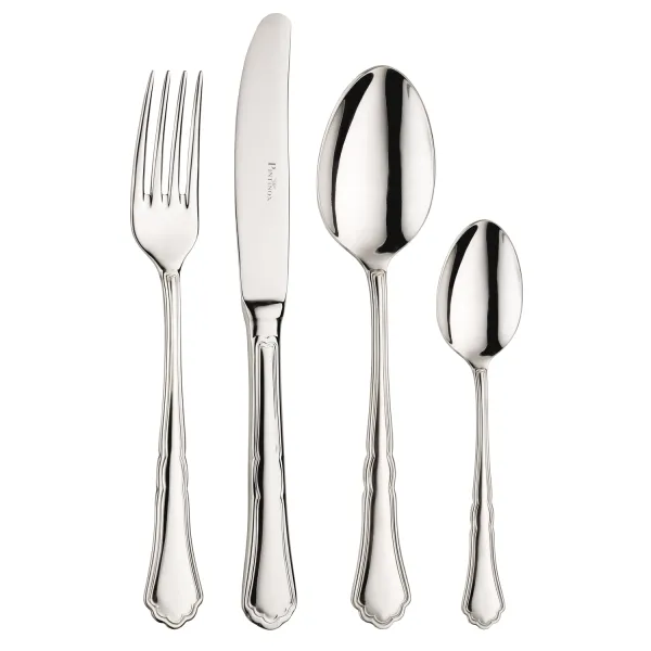 Settecento 24-piece polished stainless steel cutlery set by Pintinox