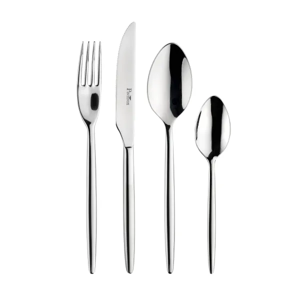 24-Piece Polished Stainless Steel Cutlery Set by Pintinox