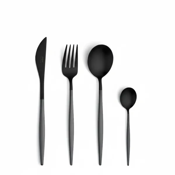 Dalper Mya Black 24-Piece Cutlery Set, Black PVD-Coated Steel