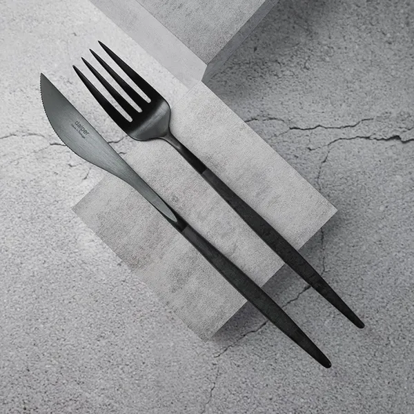 Dalper Mya Black 24-Piece Cutlery Set, Black PVD-Coated Steel