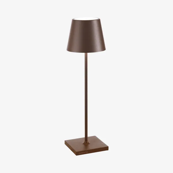 Poldina Corten rechargeable portable lamp by Zafferano