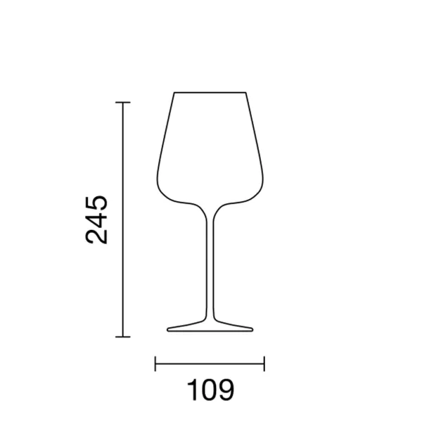 Etoilé Noir 6 crystal glass wine glasses 790 cc.