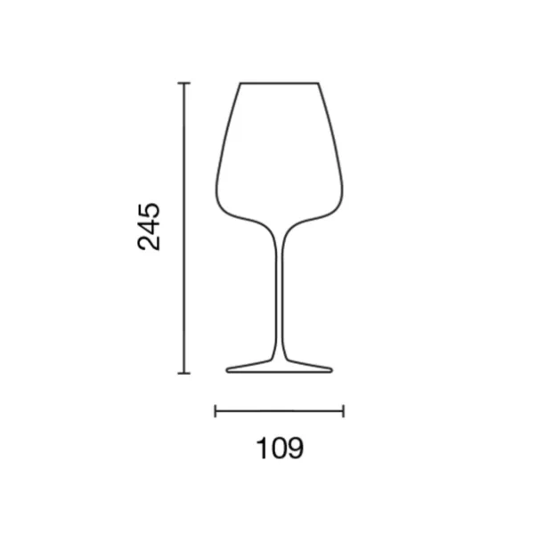 T-made 70 Xtreme - set of 6 wine glasses in crystal glass, 710 cc.