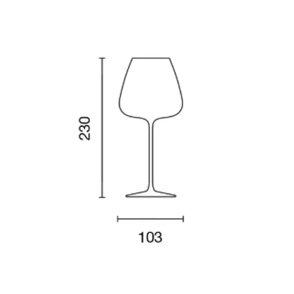 T-made 55 Xtreme set of 6 crystal glass goblets 560 cc.
