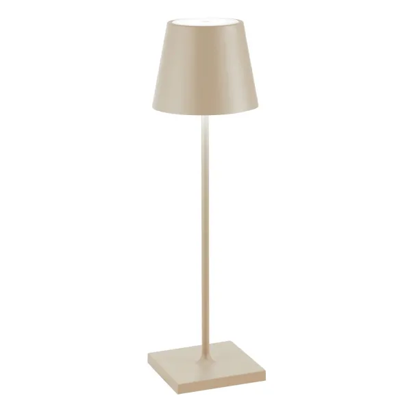 Sand color Poldina rechargeable portable lamp by Zafferano