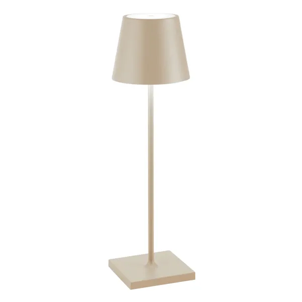 Sand color Poldina rechargeable portable lamp by Zafferano