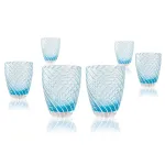 Vertigo Tumbler Blue White Italesse 6-cup set