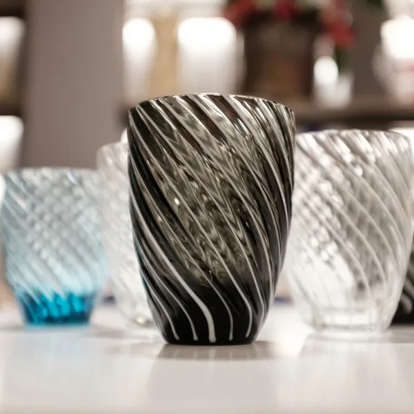 Vertigo Tumbler Clear White Set of 6 Italesse glasses