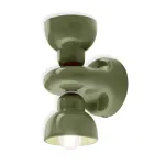 Berimbau 2-light sage green wall sconce by Ferroluce