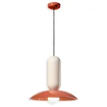 Lampada a sospensione arancio e crema Pau di Ferroluce
