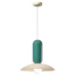 Pau cream and turquoise pendant lamp by Ferroluce