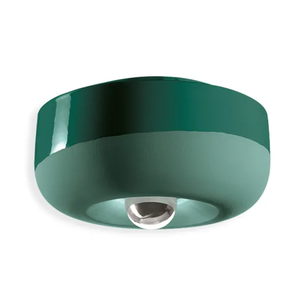 Bellota green ceramic ceiling light by Ferroluce