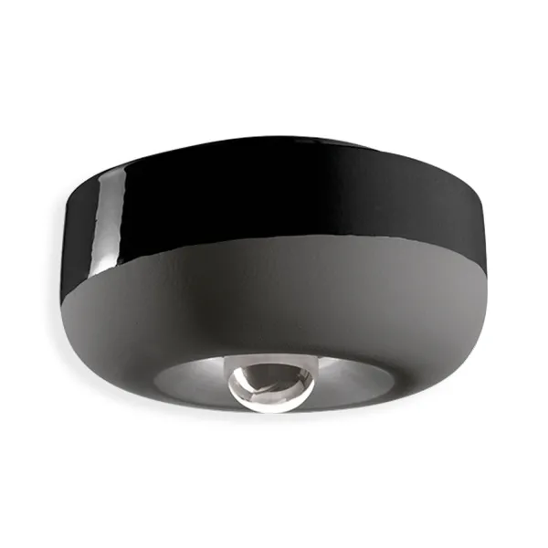 Bellota black ceramic ceiling light by Ferroluce