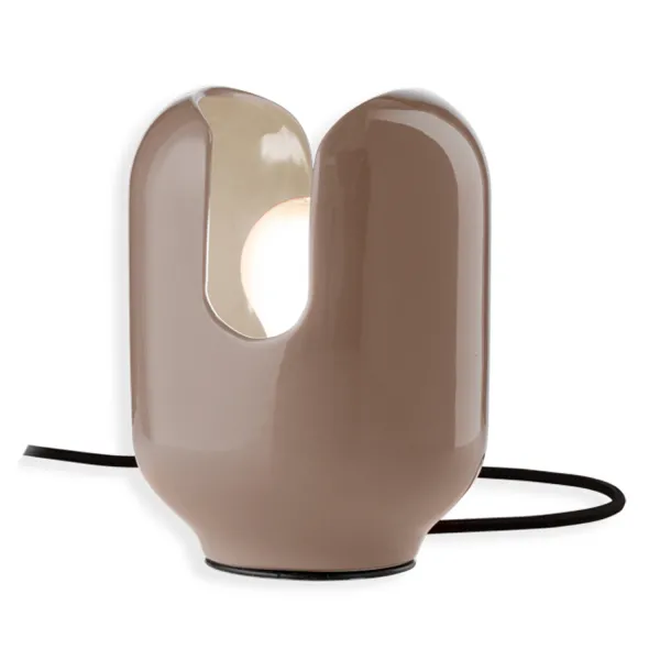 Lampada da tavolo in ceramica marrone Batucada di Ferroluce