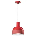 Red ceramic pendant lamp CAXIXI by Ferroluce
