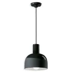 Black ceramic pendant lamp CAXIXI by Ferroluce