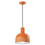 Peach orange ceramic pendant lamp CAXIXI by Ferroluce