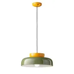 Yellow and green Maracana ceramic pendant lamp by Ferroluce