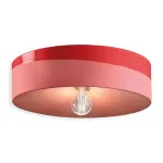 Coral red ceramic ceiling lamp Pi by Ferroluce