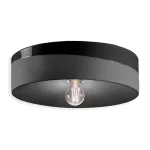 Black ceramic ceiling light Pi by Ferroluce