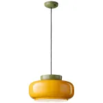 Green and yellow Maracana ceramic pendant lamp by Ferroluce