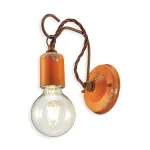 Retro Vintage Ceramic Orange Wall Light by Ferroluce C665