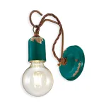 Green Vintage Retro Ceramic Wall Light by Ferroluce