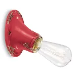 Vintage Retro red ceramic wall light by Ferroluce
