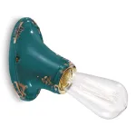 Vintage Retro Green Ceramic Wall Sconce by Ferroluce