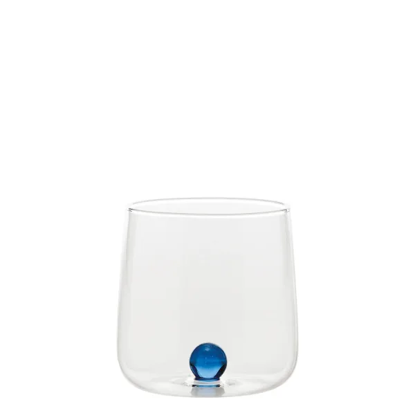 Tumbler ball with blue ball Set of 6 Glasses by Zafferano
