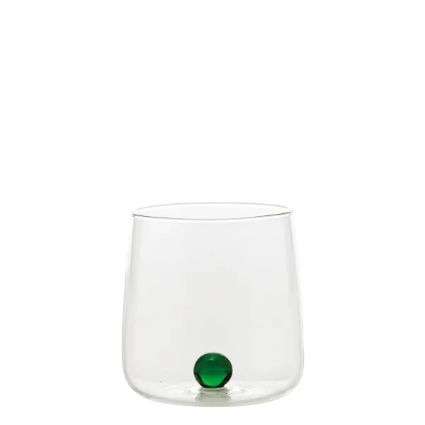 Tumbler Ball with Green Ball Set of 6 Glasses by Zafferano