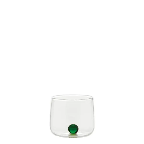 Junior Tumbler Ball with Green Ball Set of 6 Glasses by Zafferano
