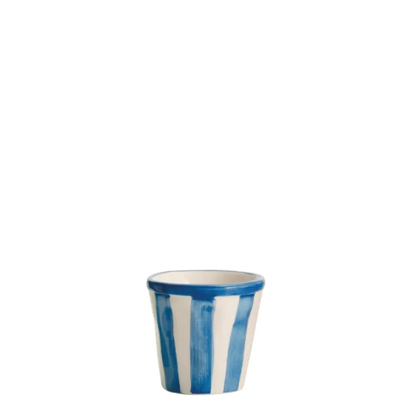 Lido Glasses with white and blue stripes Set 6 by Zafferano