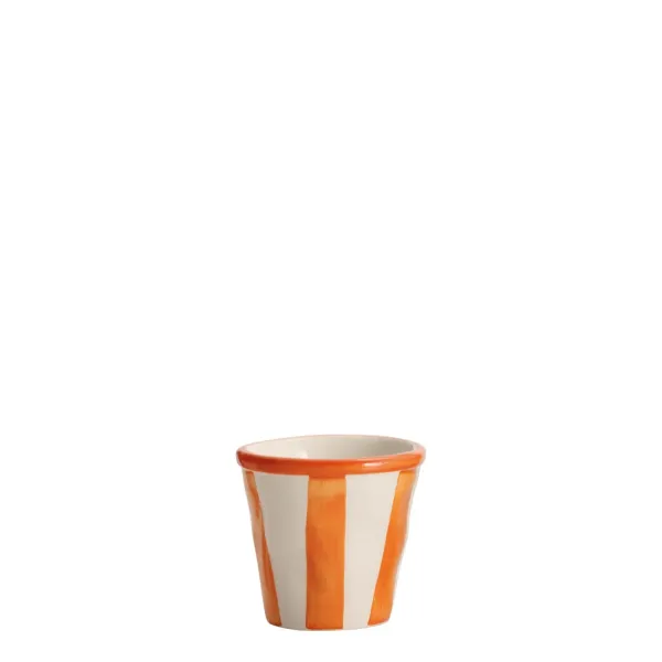 Lido Glasses with white and orange stripes Set 6 by Zafferano