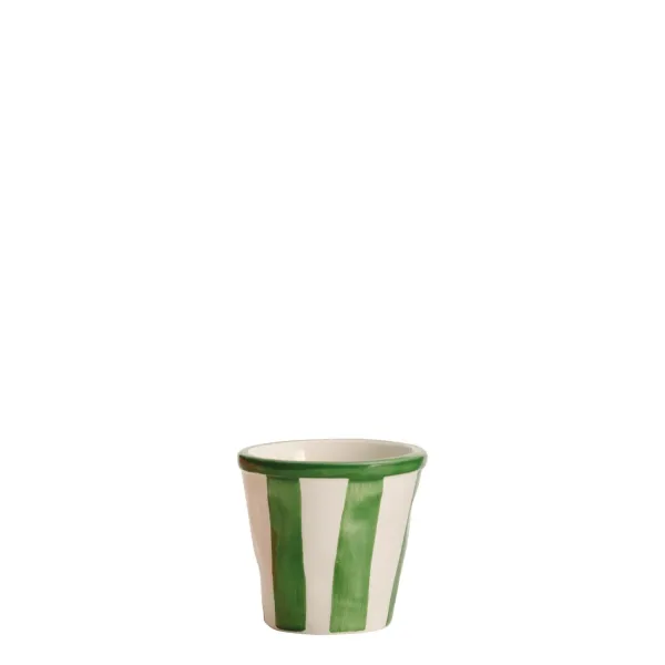 Lido Glasses with white and green stripes Set 6 by Zafferano