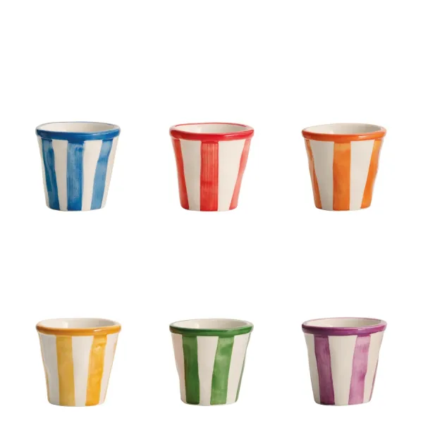 Lido Glasses with stripes of assorted colors Set 6 by Zafferano