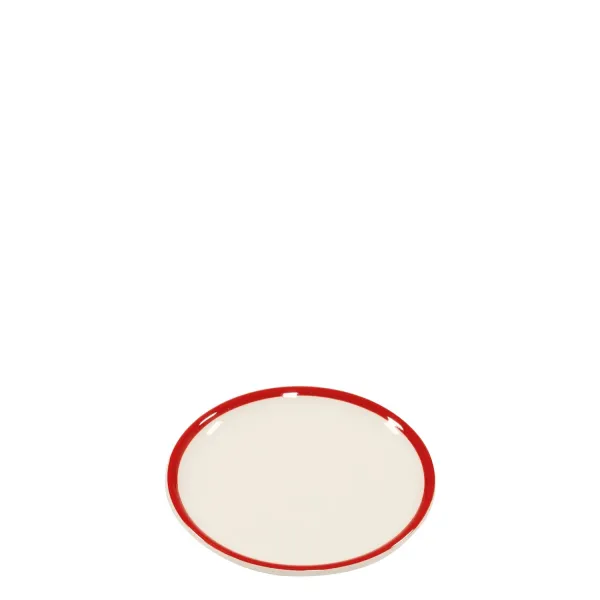 Lido Rim saucers with red rim Set 6 by Zafferano