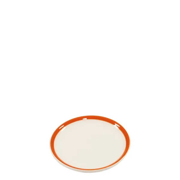 Lido Rim saucers with orange rim Set 6 by Zafferano