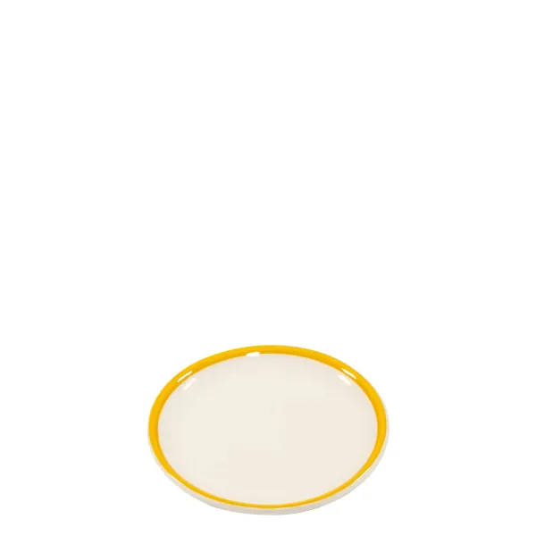 Lido Rim saucers with yellow rim Set 6 by Zafferano