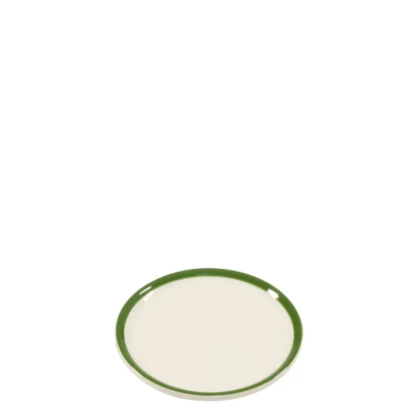 Lido Rim saucers with green rim Set 6 by Zafferano