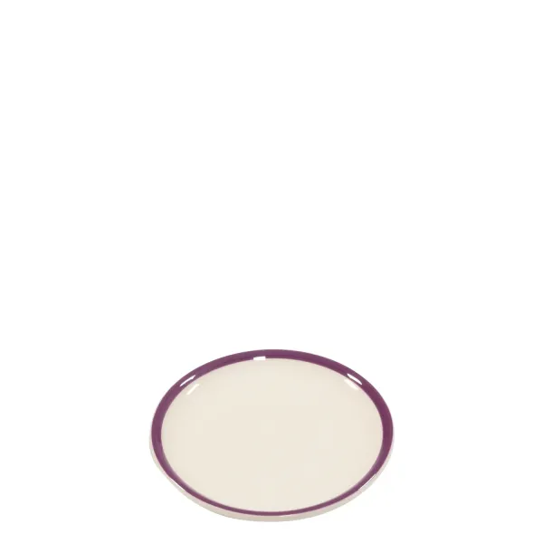 Lido Rim saucers with purple rim Set 6 by Zafferano